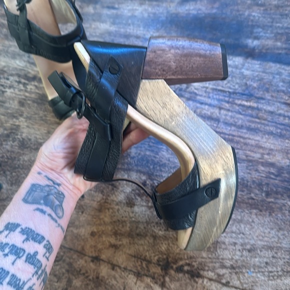 All Saints Stylish Black Leather Platform Sandals size 39 - Picture 4 of 10